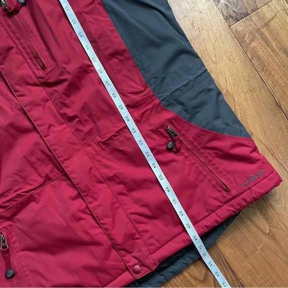 LL Bean Men’s Red & Grey Hooded Ski Parka - Picture 11 of 12